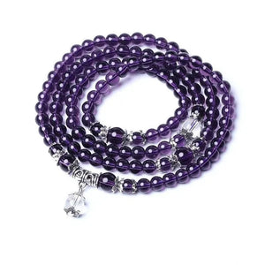 Handmade Stone Amethyst 6MM 108 Beads Bracelet Spirituality