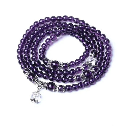 Handmade Stone Amethyst 6MM 108 Beads Bracelet Spirituality