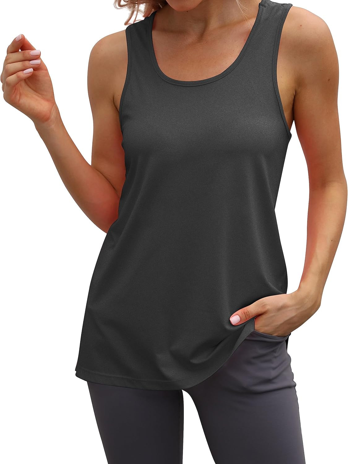Womens Workout Athletic Tank Tops Loose Gym Yoga Racerback Sleeveless Running Sports Shirts Tops - WORLD TIME VISITS