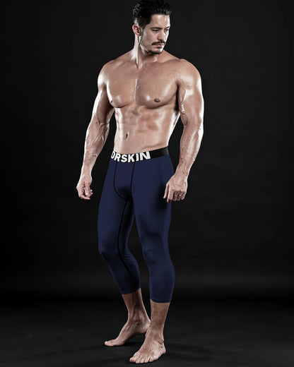 3, 2 or 1 Pack Men’S 3/4 Compression Pants Tights Leggings Shorts Sports Athletic Baselayer Running Workout Active