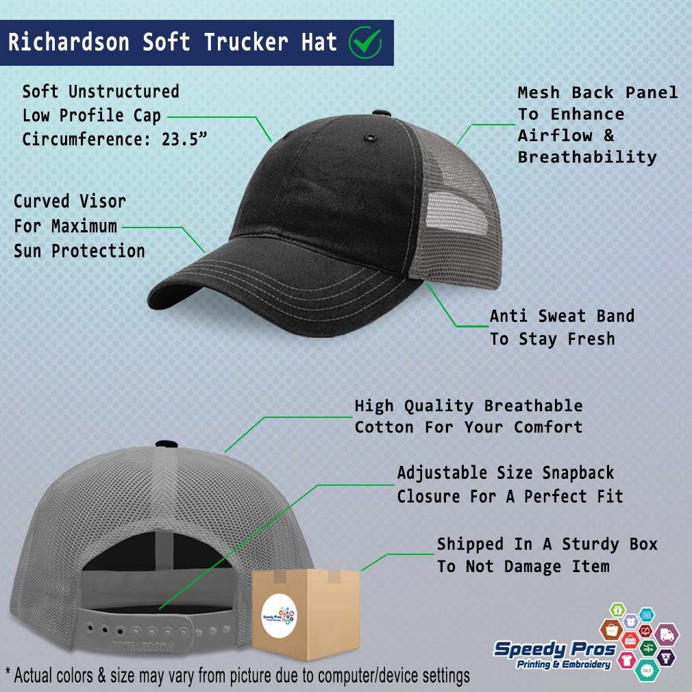 Richardson Trucker Mesh Hat Russia in Russian C Embroidery Cotton Dad Hats for Men & Women Snapback Black Charcoal