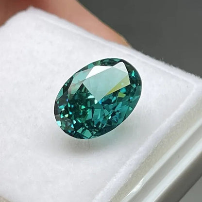 10X14Mm Paraiba Color Ice Cut Oval Shape Cubic Zirconia Stone Loose CZ Stone Synthetic Gems Loose Beads
