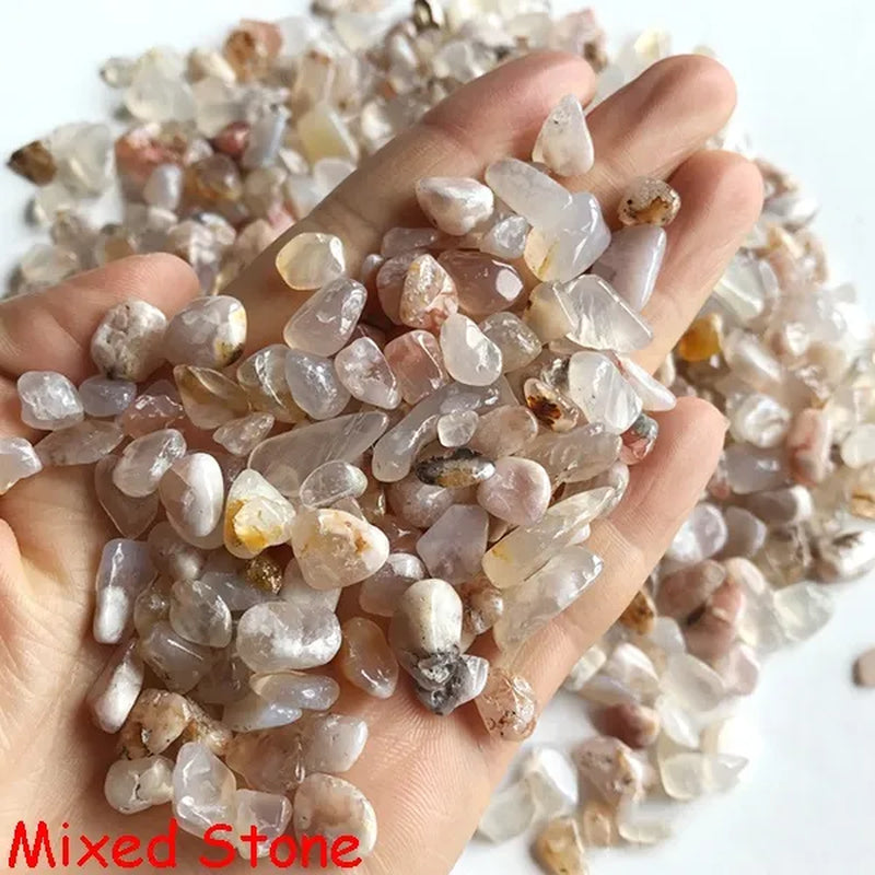 Natural Crystal Mixed Beads Irregular Shaped Tumbled Chips Crushed Stone Yoga Healing Crystal Turquoise Lapis Lazuli Amazonite Stones for Jewelry Making DIY Bracelet Necklace Home Decoration