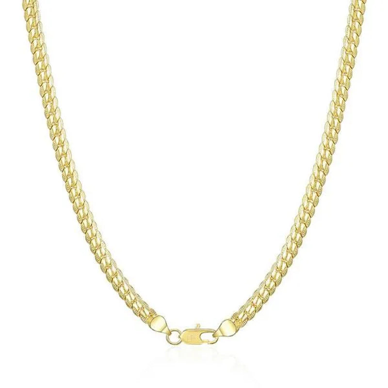 8/16/18/20/24Inch 18K Gold/925 Sterling Silver Luxury Brand Design Noble Necklace Chain for Woman Men Fashion Wedding Engagement Jewelry