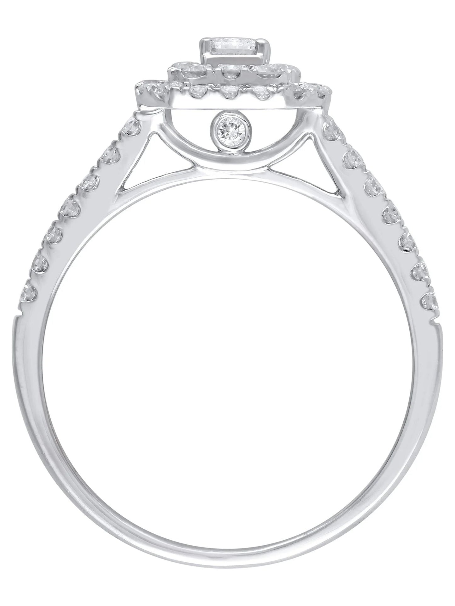 1 Carat T.W. (I2 Clarity, H-I Color)  Emerald Cut Diamond Engagement Ring in 10Kt White Gold, Size 7