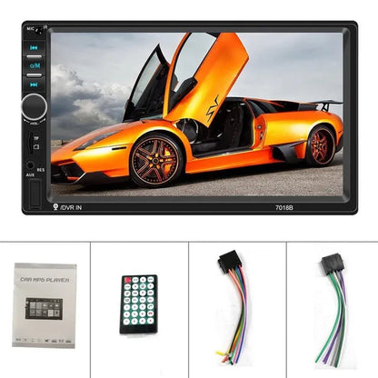 7"Touch Screen 2Din Car Multimedia Player Audio Stereo Support Bluetooth Mirror Link Rear View Camera Built-In Car DVR System with Optional Camera