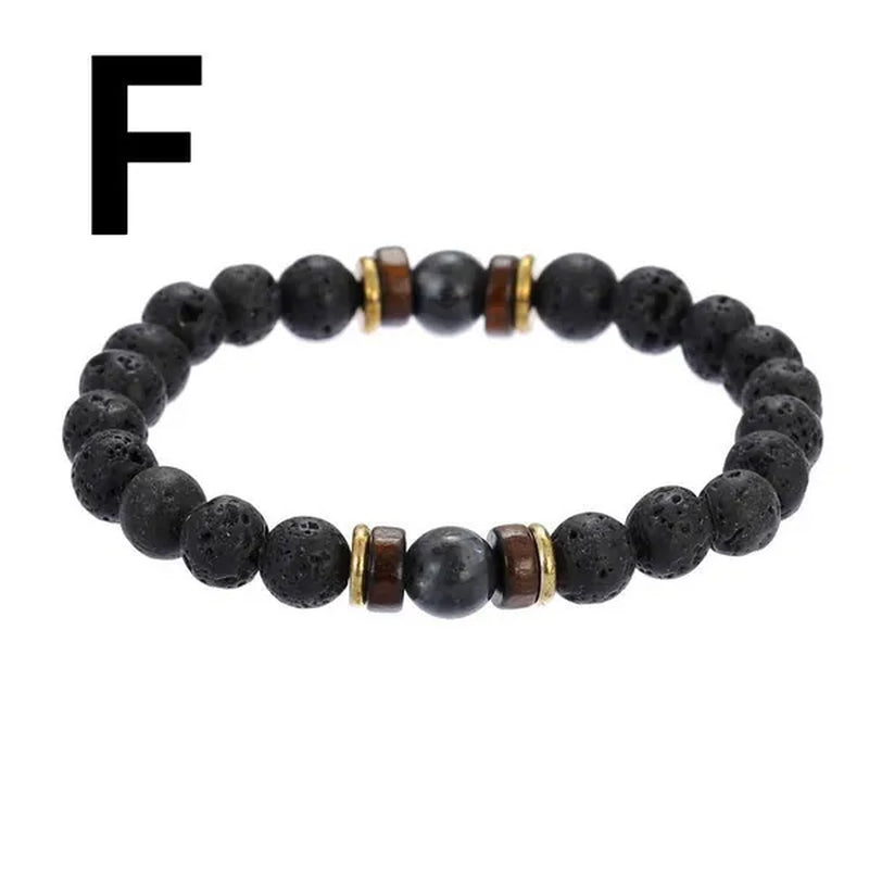 Luxury Fashion Men'S Creative Bead Bracelet Handwoven Adjustable Natural Stone Bead Bracelet Hip Hop Bracelet Men'S Jewelry Party Anniversary Gift Christmas Gift Jewelry