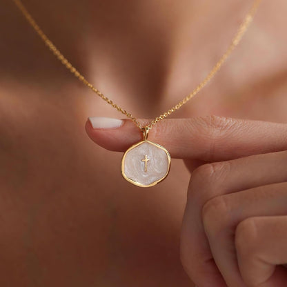Cross Necklace for Women-Dainty Simple 14K Gold Plated Cross Pendant Cute Necklaces for Women Jewelry