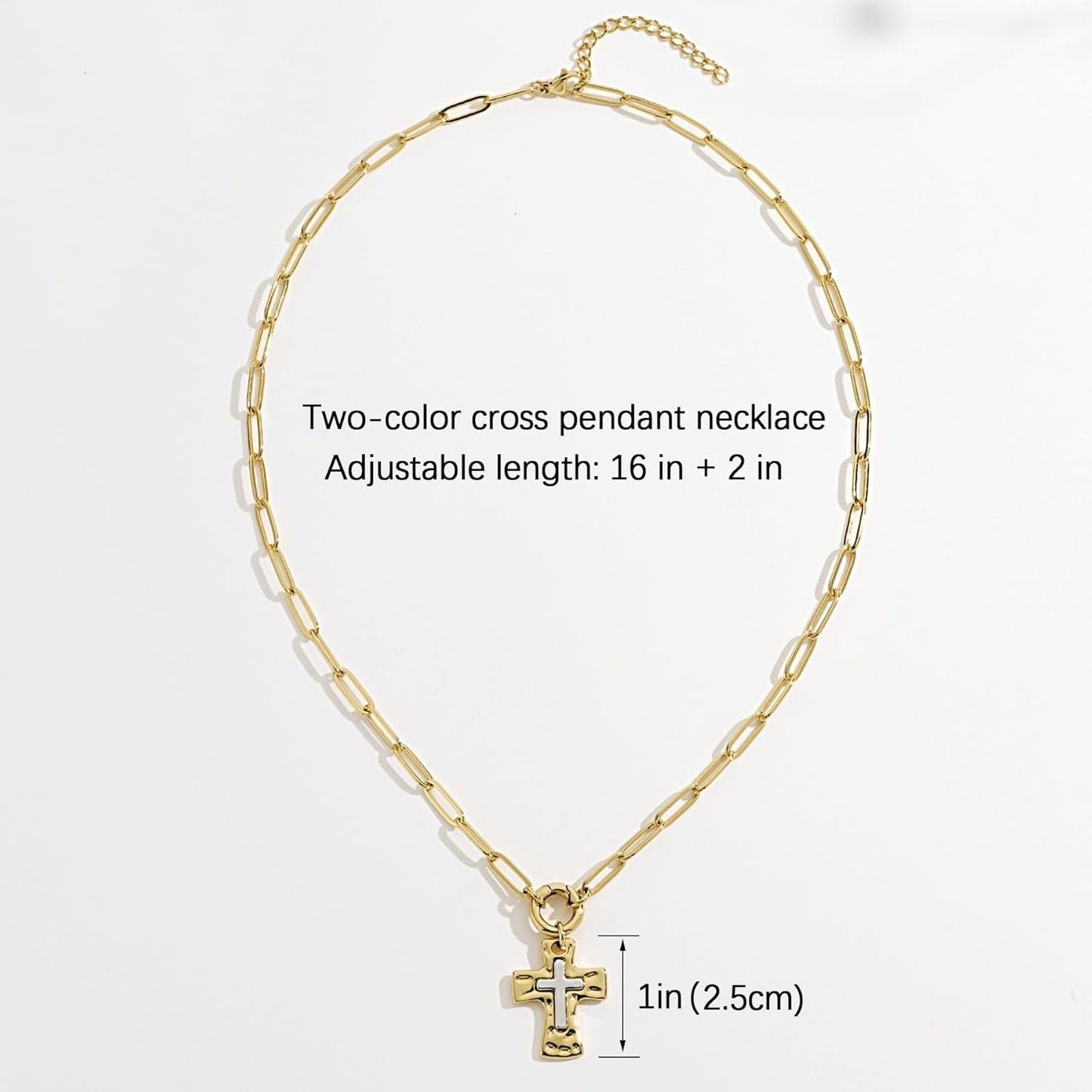 Unisex Silver Gold Cross Necklace,Sterling Silver Cross Necklace for Women,Mens Gold Silver Pendant Necklace,Gifts for Boyfriends or Girlfriends for Valentine'S Day,Birthdays,Christmas,Easter