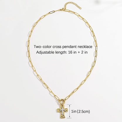 Unisex Silver Gold Cross Necklace,Sterling Silver Cross Necklace for Women,Mens Gold Silver Pendant Necklace,Gifts for Boyfriends or Girlfriends for Valentine'S Day,Birthdays,Christmas,Easter