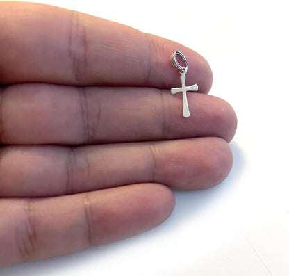 14K Gold High Polished Beveled Cross Pendant, 18X11Mm