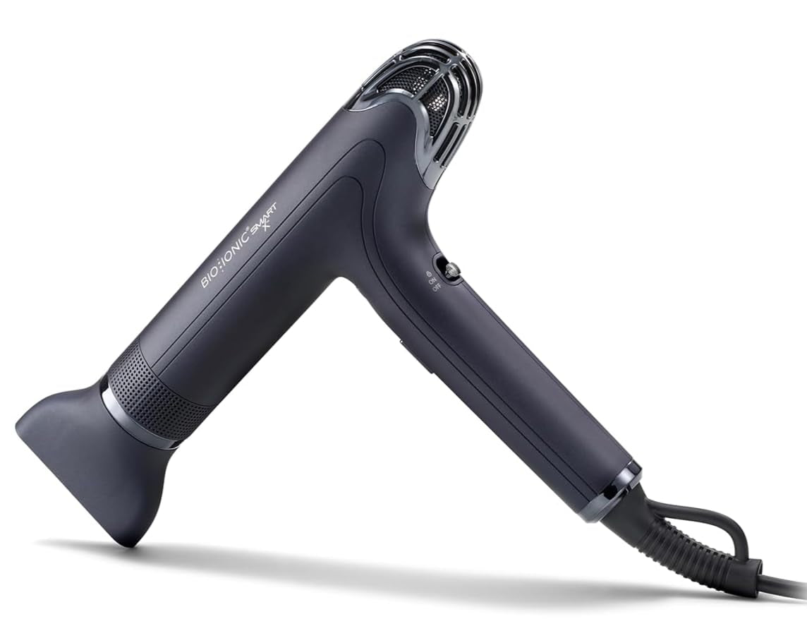 Bio Ionic Smart-X Hair Dryer with Diffuser, High-Efficiency Blow Dryer with 3 Heat & 3 Speed Settings, Diffuser Hair Dryer Gently Dries, Defines & Reduces Frizz, Self Cleaning Function - WORLD TIME VISITS