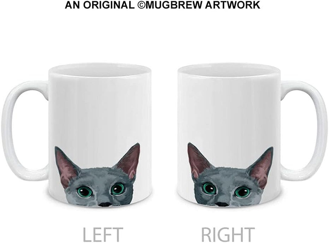 Russian Blue Cat Ceramic Coffee Mug Tea Cup, 11 OZ - WORLD TIME VISITS