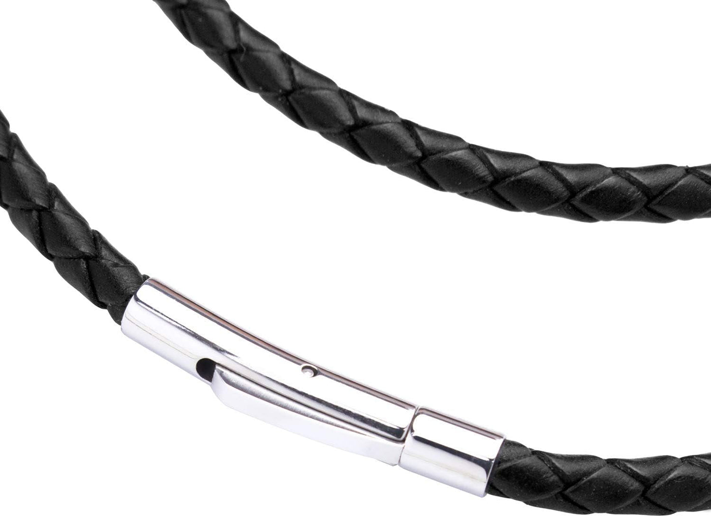 Stainless Steel Cross Braided Rope Cord Necklace for Men Women 18-24'' Inches