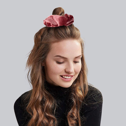 Blush Theme Hair Scrunchies Large Velvet Hair Bands Pink Soft Elastic Hair Ties Hair Accessories for Girls Women, 6 Pieces