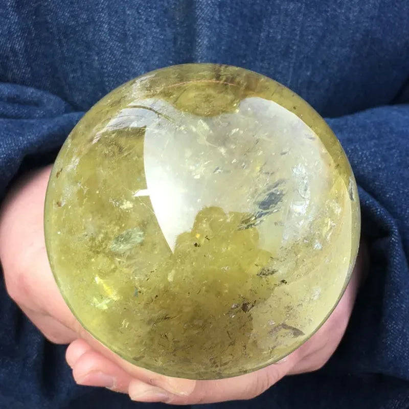 Natural Citrine Quartz Sphere Crystal Ball Healing Stone Home Decor