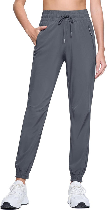 Women'S Hiking Pants Lightweight Quick Dry Water Resistant Athletic Running Joggers with Pockets Outdoor Travel