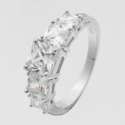 Natural 3.28CT White Diamond 14K White Gold Wedding Ring Size 6-10