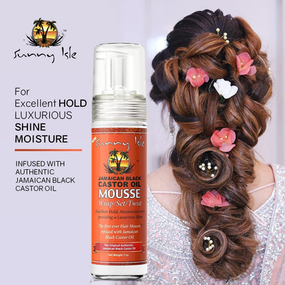 Jamaican Black Castor Oil Mousse Wrap Set Twist 7Oz | Excellent Hold, Luxurious Shine | Moisturizes with Frizz Control