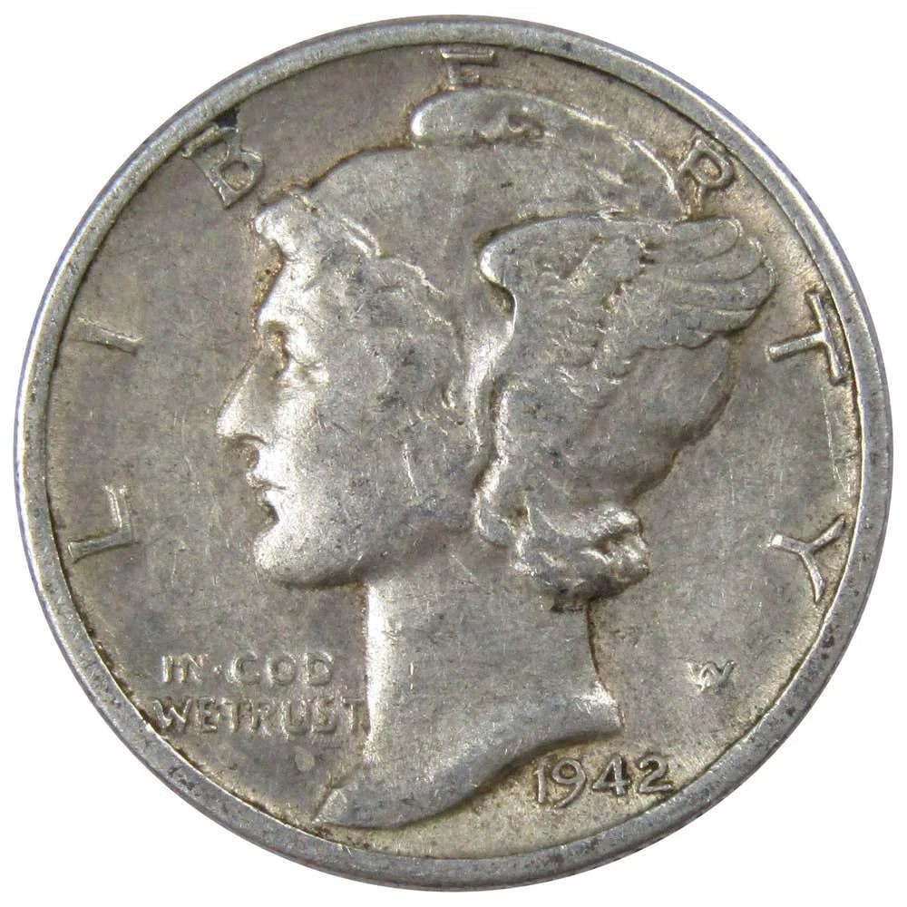 1942 D Mercury Dime XF EF Extremely Fine 90% Silver 10C US Coin Collectible Master Coins - WORLD TIME VISITS