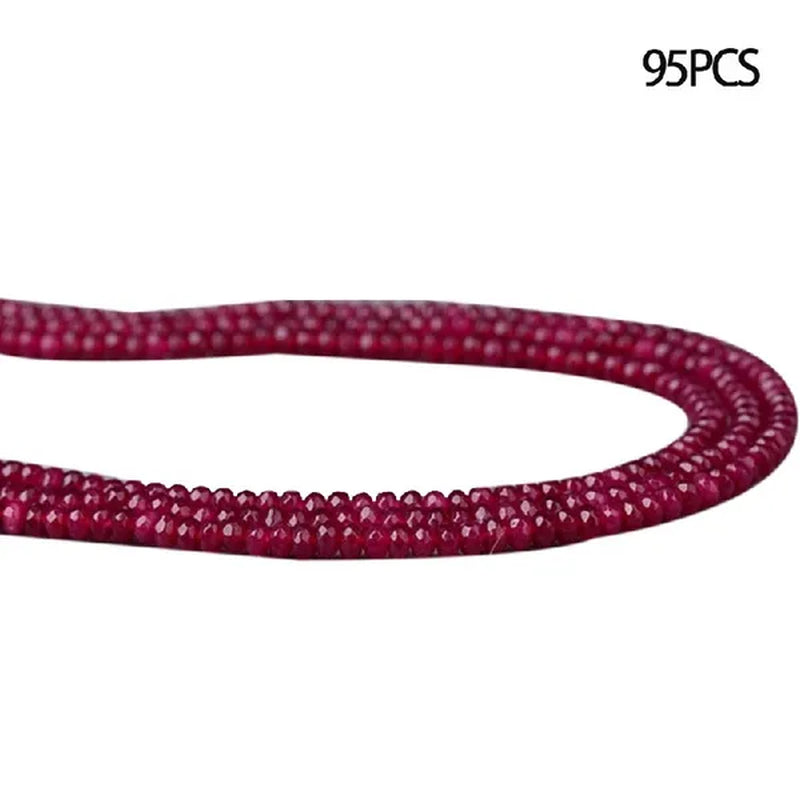 4MM Natural Brazilian Ruby Faceted Round Loose Beads Gemstone