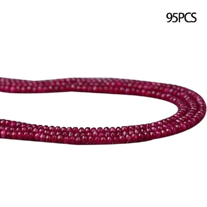4MM Natural Brazilian Ruby Faceted Round Loose Beads Gemstone