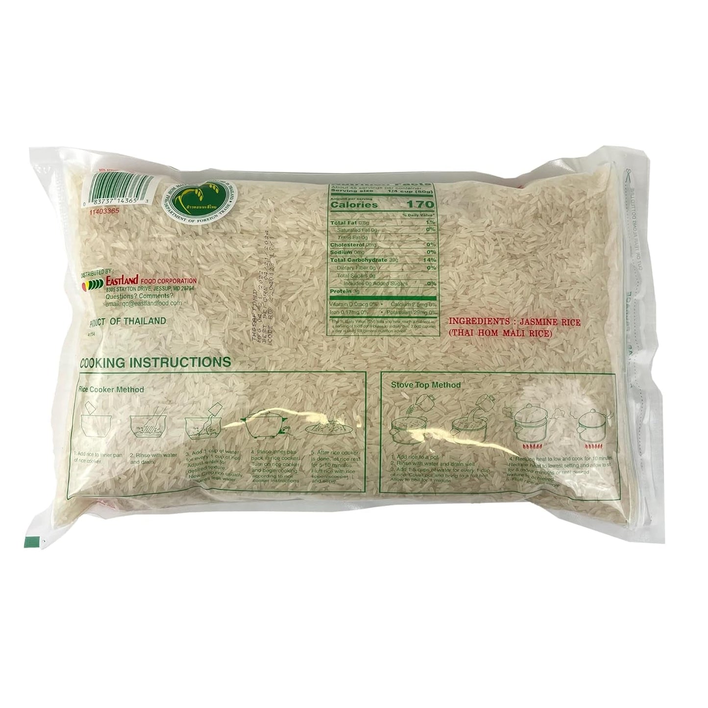 Premium Select Authentic Jasmine Rice, 5 Pound Bag
