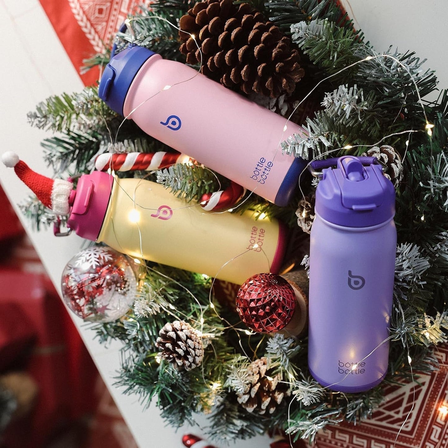 16 Oz Sports Water Bottle Stainless Steel Insulated Kids Water Bottle with Straw and Pills Holder for Gifts and School (Purple)