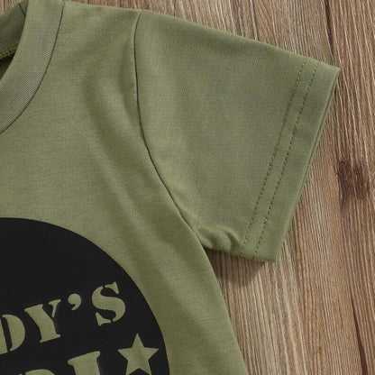 Summer Toddler Girl Clothes Baby Outfits Daddy'S Girl Short Sleeve T-Shirt Tops Camouflage Shorts Set for 2T 3T 4T