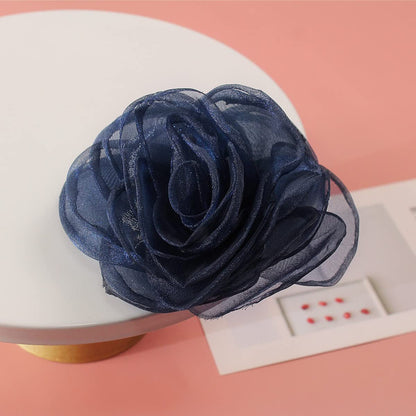 Rose Flower Hairpin Hair Clip Rose Floral Brooches for Women Hair Accessories Wedding (Blue)