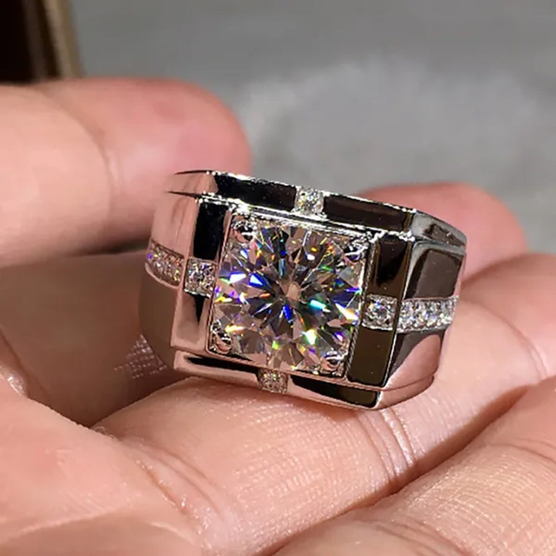 Business Men's Luxury White Sapphire Ring Wedding Engagement Rings Party Jewelry