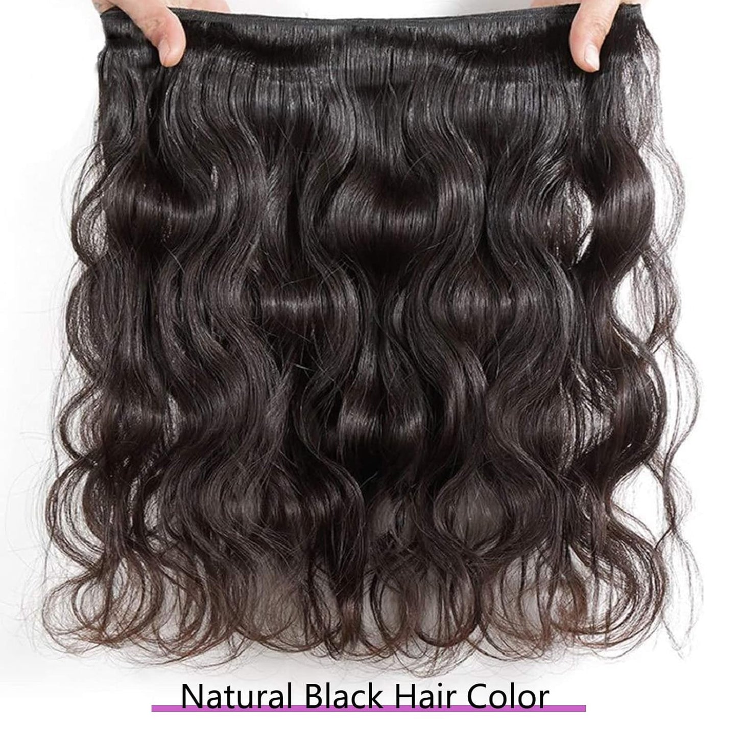 Body Wave Bundles 10A 1 Bundles Human Hair 100% Unprocessed Brazilian Virgin Raw Hair Bundles Extensions Double Weft Curly Weave Bundles Human Hair Natural Color Deals Full and Thick 14 Inch