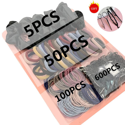 755PCS Hair Accessories for Woman Set Seamless Ponytail Holders Variety Hair Scrunchies Hair Bands Scrunchy Hair Ties for Thick and Curly (Mix)