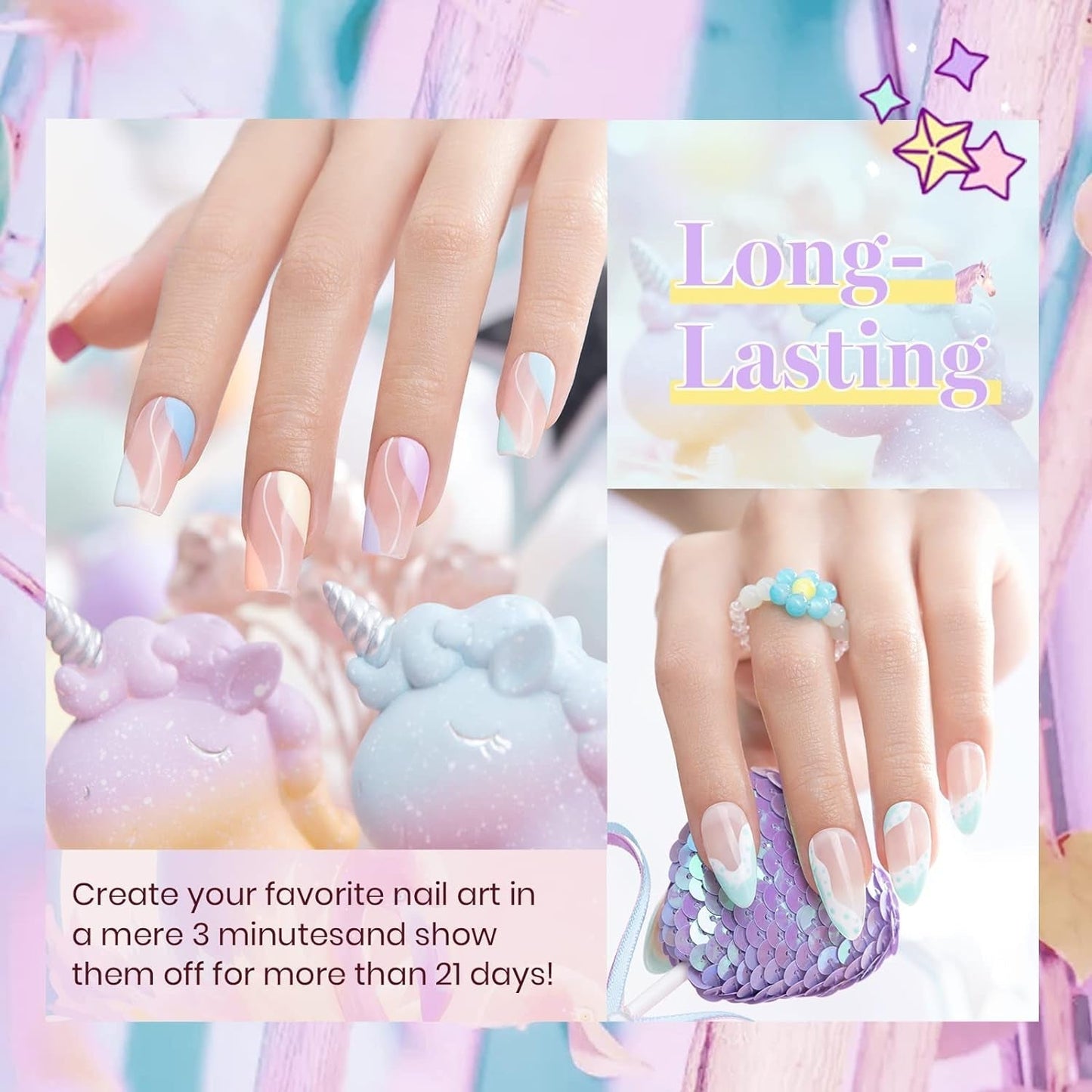 Beetles Pastel Gel Nail Polish Kit-6 Pcs Pastel Pink Nude Gel Polish Gel Polish Pastel Yellow Blue Gel Polish Soak off Uv Nail Lamp Purple Gel Polish Gifts for Women Manicure Kit