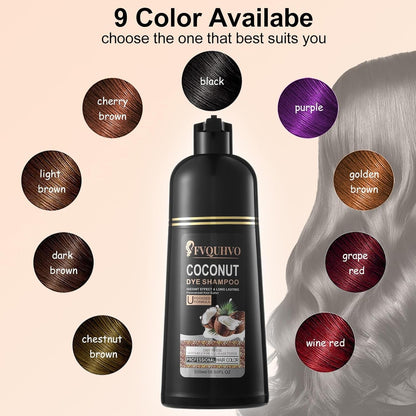 Grape Red Hair Dye 16.9 Fl Oz, Coconut Oil Hair Dye Shampoo 3 in 1, Effect in Minutes, Long Lasting Hair Color Shampoo for Men & Women, Herbal Grape Red Hair Shampoo (Grape Red)