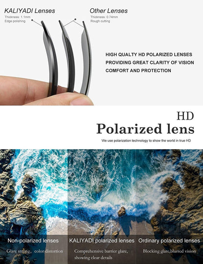 Sunglasses Men Polarized Sunglasses for Men Women Unisex Semi-Rimless Frame Retro Driving Sun Glasses UV Blocking