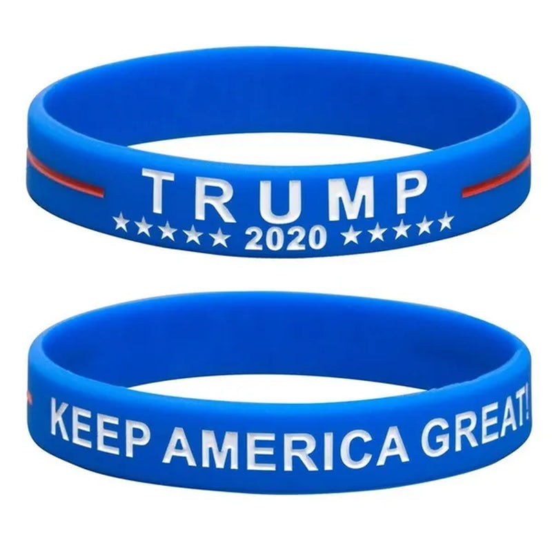 1 Pcs Hot Donald Trump Keep America Great TRUMP 2020 USA Election Silicone Bracelet with Wrist Band