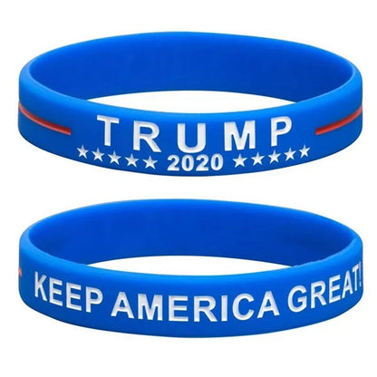 1 Pcs Hot Donald Trump Keep America Great TRUMP 2020 USA Election Silicone Bracelet with Wrist Band