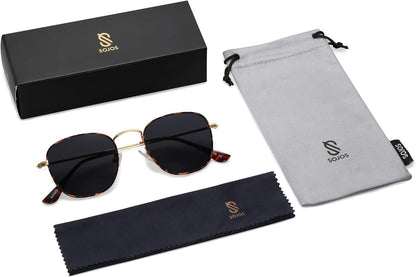 Square Polarized Sunglasses for Men Women Classic Vintage Retro Style