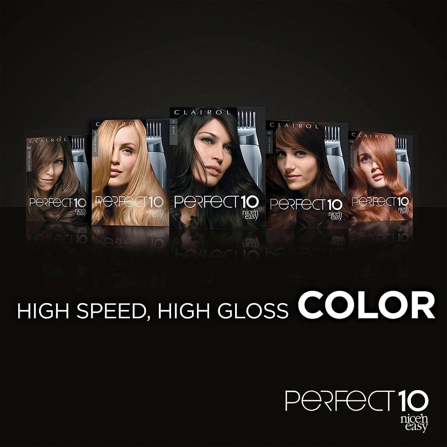 Nice'N Easy Perfect 10 Permanent Hair Color, 4 Dark Brown, Pack of 2