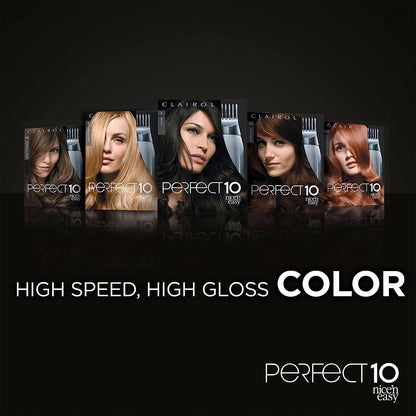 Nice'N Easy Perfect 10 Permanent Hair Color, 4 Dark Brown, Pack of 2