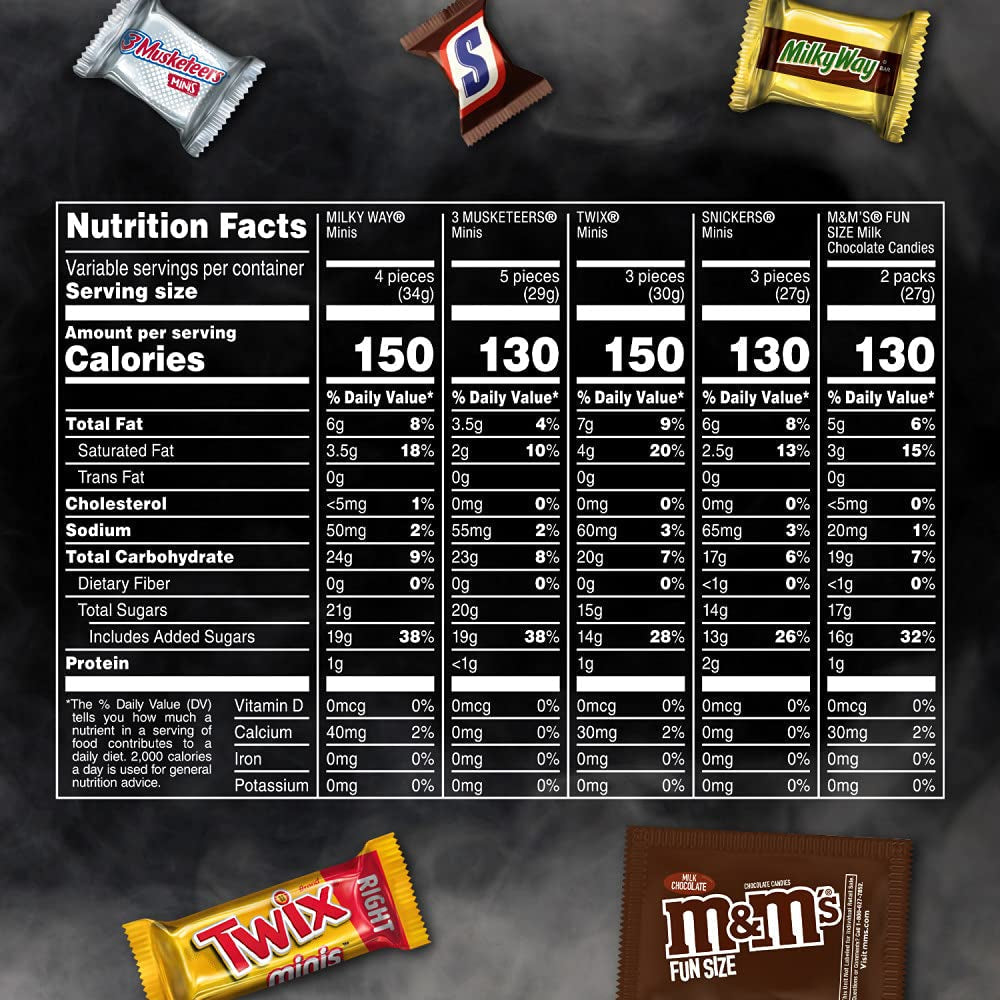 M&M'S, SNICKERS, TWIX, MILKY WAY & 3 MUSKETEERS Individually Wrapped Bulk Candy Assortment, 104.27 Oz Bag