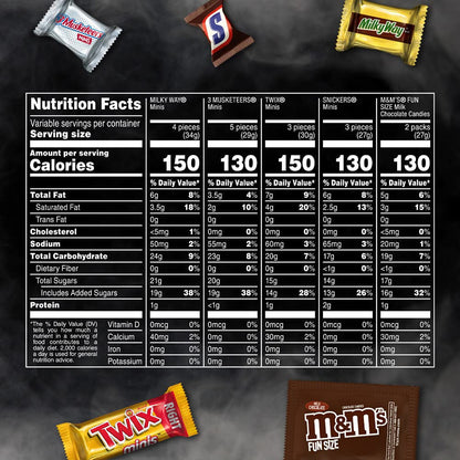 M&M'S, SNICKERS, TWIX, MILKY WAY & 3 MUSKETEERS Individually Wrapped Bulk Candy Assortment, 104.27 Oz Bag