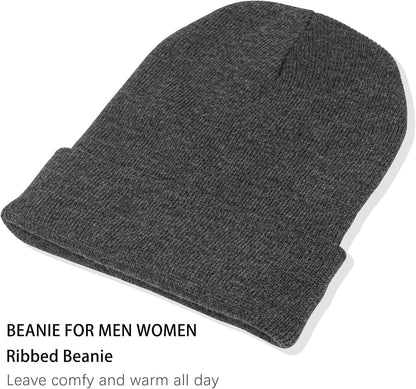1&2 Pack Beanie for Men Women Slouchy Beanie Hats Winter Knit Caps Soft Ski Hat Unisex