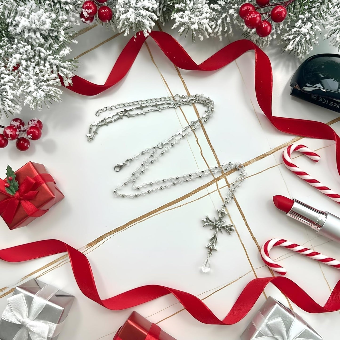 Contemporary Cross Pendant Necklace