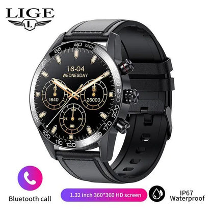 LIGE Newest Bluetooth Call Smart Watches for Men Sports Fitness Tracker Waterproof Smartwatch Large HD Screen Health Bracelet Montre Connecter