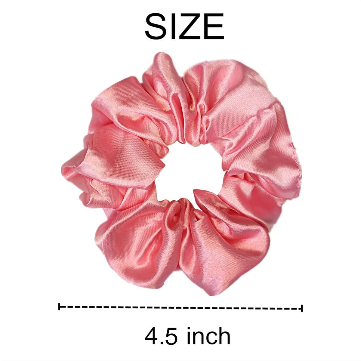 6 Pcs Satin Silk Hair Scrunchies, Soft Hair Ties for Women and Girls, 4.5 Inch Hair Bands and Accessories in Assorted Red and Pink