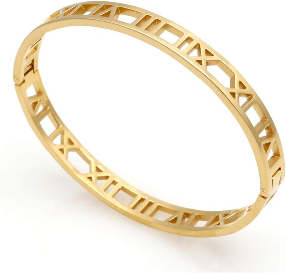 Roman Numeral Series Hollow Carved Bracelet - Fashionable Women'S Three-Color Roman Bracelet - WORLD TIME VISITS