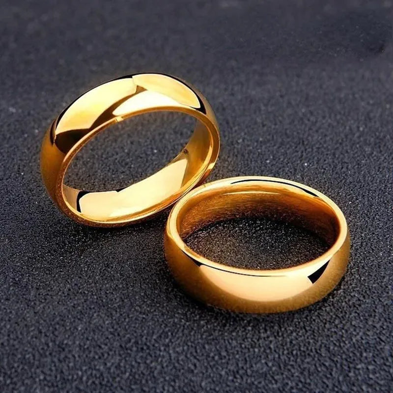 Couple Ring Simple Fashion Style Fine Jewelry Fashion Luxury Golden Engagement Wedding Ring Anniversary Gift Men and Women Ring