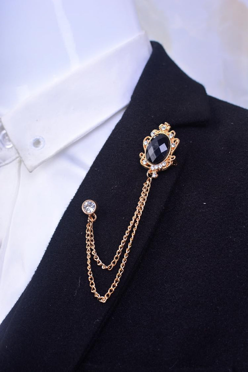 Men'S Gem Tassel Brooch Lapel Pin Elegant Badge Hanging Chains Collar Brooches Pin for Career Suit Tuxedo of Shirts Tie Hat Scarf for Boyfriend Father Birthday - WORLD TIME VISITS